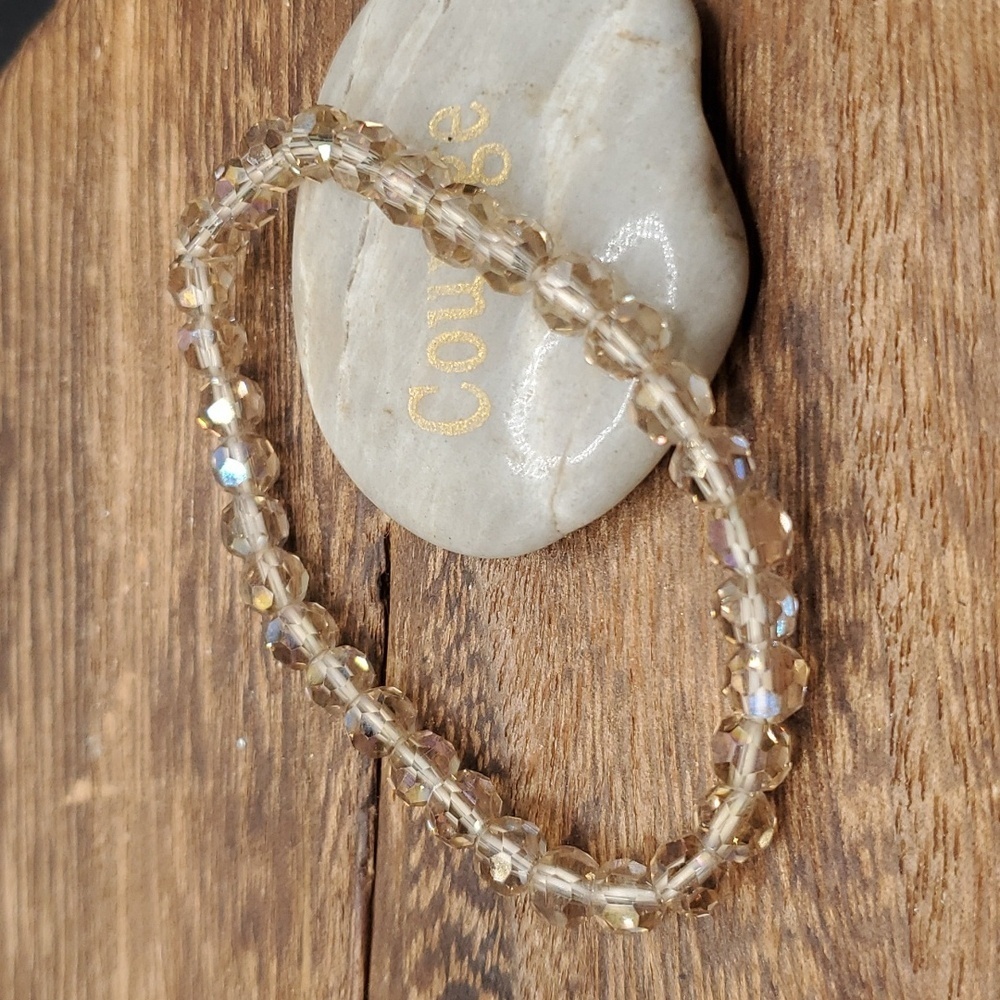 B3214 crystal champagne facet beaded bracelet‎
